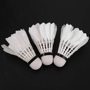 White Good Strength Good Elasticity Shuttlecock, Thick Badminton Feather Shuttlecock, Durable for Home Casual Playing Family Practice