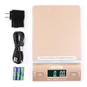 86LBx0.1OZ Digital Shipping and Postal Scale with Batteries, USB Cable and AC Plug (Gold)