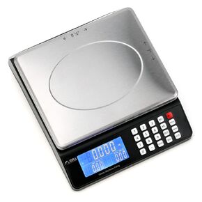 66 lb (30 kg) Digital Postal Scale, Piece Counting, Price Calculation, Dual Backlit LCD, Wide Stainless Steel Pan, Capacity: Max 30 kg (66 lb), Min 0.005 kg (0.02 lb), Division 0.001 kg / 0.01 lb