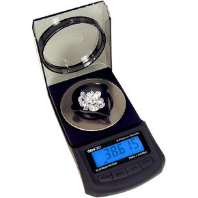 GemOro Platinum PCT101 Mini Carat Scale | Precise Jewelers Premium Class Weigh Gemstones & Diamonds | Digital Precision Tool Expert Professional Reading & Accuracy 100ct x 0.005ct Readability (Black)
