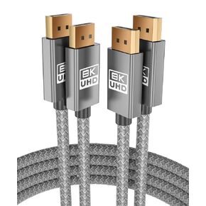 Itramax 8K 60Hz DisplayPort Cable 10FT (2-Pack),DP 1.4 Male Ultra High Speed Cord for Laptop/PC/TV/Gaming Monitor,Support HBR3 Bandwidth of 32.4Gbps,4K@144Hz,2K@165Hz,1080P@240Hz(DP 1.2 Compatible)