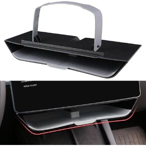 Center Console Organizer Tray Under Screen Storage Box Silicone Non-Slip Dashboard Organizer Box No Adhesive No Need to Drill Holes Compatible with Tesla Model Y/3 Interior Accessories