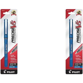 أقلام PILOT Precise V5 Premium Rolling Ball Stick، نقطة دقيقة للغاية (0.5 مم)، حبر أزرق، عدد واحد (35344) (عبوة من قطعتين) in Kuwait