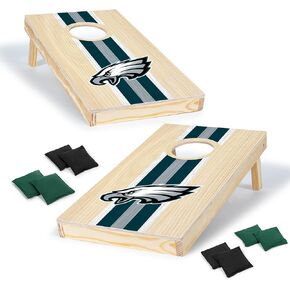 Wild Sports NFL Football Portable Size 1' x 2' Solid Wood Cornhole Set with Direct Print HD Team Graphics – Travel Size