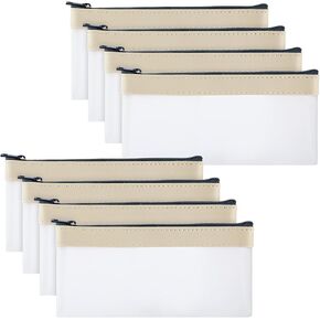 Glenmal 8 Pieces Money Bags with Zipper Clear Cash Envelopes Money Pouches Cash Bank Deposit Bags Money Pouches for Saving Organizer Collectors, 7.3 x 3.9 Inches in Saudi Arabia