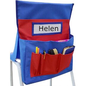 Chairback Buddy Pocket,Chair Pocket Back of Chair Organizer Seat Back Pockets Storage with Label Slot Multiple Pockets for School Home Classrooms