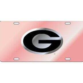 Craftique Georgia Bulldogs Pink/Silver/Black G Car Tag