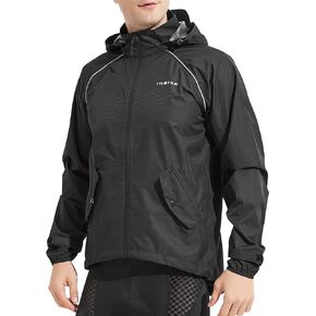 INBIKE Windbreaker Men's Lightweight Windproof Cycling Jacket Waterproof Hooded Shell Rain Jacket