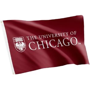 لافتات علم جامعة شيكاغو UChicago Maroons أعلام 100% بوليستر للاستخدام الداخلي والخارجي 3x5 (النمط A)