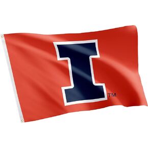 Desert Cactus University of Illinois Flag Fighting Illini U of I Flags Banners 100% Polyester Indoor Outdoor 3x5 (Style 1)