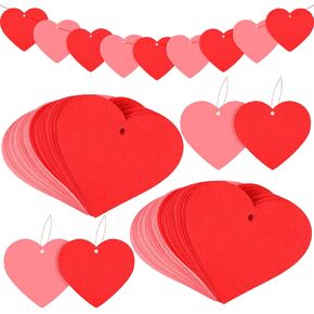 Boao 600 Pcs Heart Cutouts Paper Valentine‘s Day Cutouts Heart Shaped Paper Decorations for Bulletin Board Classroom School Project Supplies (Light Pink,Pink,2.76 Inch)
