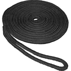 Nylon Boat Anchor Rope, Double Braided Boat Dock Lines Ropes with 12" Eyelet, Marine Boat Lines Dock Ties Dock Lines for Boats, Boat Accessories Mooring Rope for Boats (1 Pack, 3/8 in X 16.5 Ft)