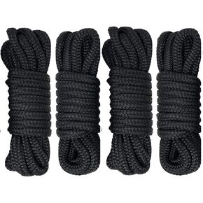 Nylon Boat Anchor Rope, Double Braided Boat Dock Lines Ropes with 12" Eyelet, Marine Boat Lines Dock Ties Dock Lines for Boats, Boat Accessories Mooring Rope for Boats (1 Pack, 3/8 in X 16.5 Ft)