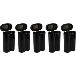 5 Black Heavy Duty 18650 & CR123A 2 Battery Holder Storage Case for 18650 Batteries