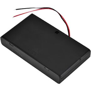 Zerone 12v Battery Pack, 8-Slot Battery Holder AA Battery Clip Holder Box Case with On/Off Switch, Plastic 12V Cell AA Battery Storage Box with ON/Off Switch with Wire & Cover