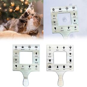 Yanmucy Nature Guide Finder Frame Wooden Double Sided Nature Viewfinder Outdoor Identification Guide Tool Leaf Cloud Viewer (Small Animals)