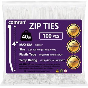 1000pcs 8Inch Nylon Zip Ties, 50 Pounds Tensile Strength, Black Cable Tie, Industrial Grade, UV Resistant,Heavy Duty,for Home,Garden Trellis,Office,Garage and Workshop