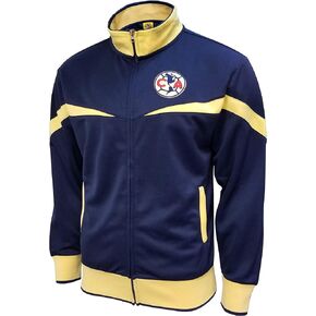 Icon Sports Club America Full Zip Track Jackets (Youth Small, NAVY - YELLOW STRIPE & RIB)