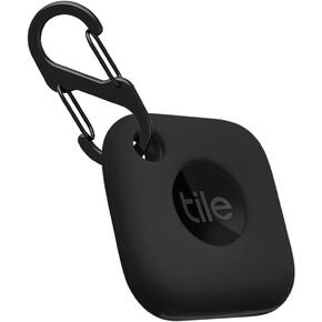 حافظة سيليكون من Geiomoo لجهاز تعقب Tile Mate 2022، غطاء مرن ناعم مقاوم للخدش مع حلقة تسلق (أسود)