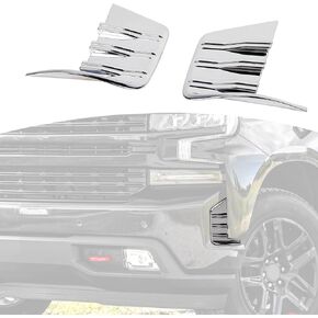 RT-TCZ for Silverado Front Bumper Side Cover Trim Compatible with Chevy Silverado 2019 2020 2021 2022 Up Black Exterior Accessories 2pcs