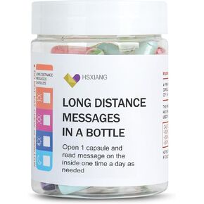 Long Distance Relationships Gifts,Written Capsules Messages in a Plastic Jar Gift for Boyfriend Girlfriend Birthday Valentines Day Thanksgiving, Christmas Gift.(Long Distance)