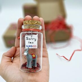 Apology Gift for Her or Him I'm Sorry Funny Gag Gift for Girlfriend or Boyfriend Miniature in a Bottle. Unique (Regretful) in Kuwait