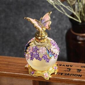 TEAMWILL 25ml Vintage Purple Butterfly Perfume Bottle Lady Essential Reusable Oil Bottle Decoration