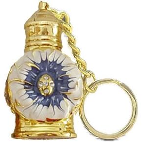 MEHOFOND Keychain, 3ml Perfume Bottle Empty Decorative, Glass Perfume Dropper Bottle, Travel Essential Oil Container, Makeup Refillable Bottles, Mini Empty Perfume Bottles