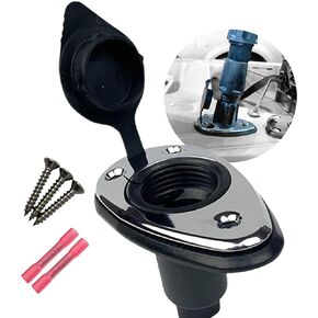 YOLOtek PERKO 2-pin Anchor Light Base Teardrop Large Thread Vet Owned! Model 1048 5° Rake. Secure Boat Navigation Lights on Stern or Bow. Easy Install Kit w/Screws & Connectors. Boat Accessories.