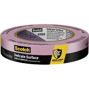 Scotch Delicate Surfaces Painters Tape, 0.94 in x 60 yd, Damage-Free Painting Prep, Protect Delicate Surfaces, UV & Sunlight Resistant, Solvent-Free Adhesive, Indoor Masking Tape, 1 Roll (2080EL-24E)