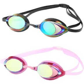 Swim Goggles, Swimming Goggles 2 Pack Anti Fog UV Protection No Leaking for Adult, Men, Women, Youth