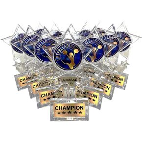 Express Medals 6.5 Inch Clear Acrylic Star Cheerleading Champion Trophy Awards (Pack of 12)