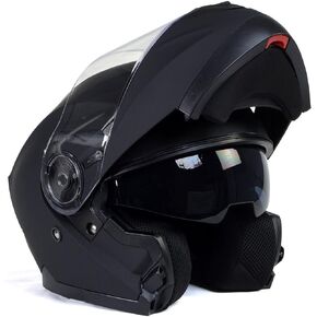 Milwaukee Helmets Breeze Flat Black Advanced Motorcycle Modular Helmet w/Drop Down Visor for Men and Women DOT Approved MPH9814DOT - Small
