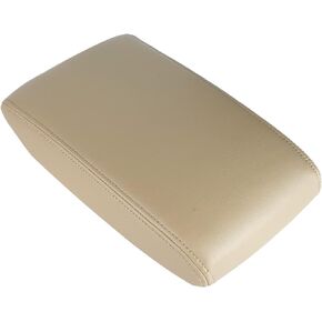 LCWRGS Leather Center Console Lid Armrest Cover Replacement for Toyota Highlander 2008 2009 2010 2011 2012 2013 2014 Beige