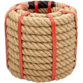 Hemp Rope - 1 in X 50 Ft Jute Rope Thick Rope Tug of War Rope Twine Rope Hemp Rope for Deer Nautical Rope for Crafts Swing Rope