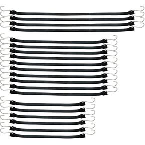 XSTRAP STANDARD 20 Pack 15'' Adjustable Rubber Tarp Straps, EPDM Bungee Cords with Hooks, Ideal for Securing Tarps, Canvases, Flatbed Trailers in Kuwait
