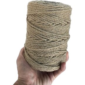 5mm Jute Twine, 328 Feet Braided Natural Jute Rope, Heavy Duty and Thick Twine Rope for DIY Artwork, Bundling, Home Decor, Gardening Applications