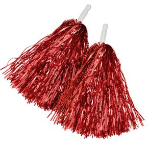 BBTO 1 Pair Cheerleading Poms Plastic Cheerleading Pom Poms for Football Basketball Cheers (Red)
