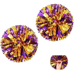 GAKA Cheerleading Pom Poms Cheer Pom Poms for Sports Team Spirit of Children and Adults Cheering,Blue Silver,12 inch,2 PCS