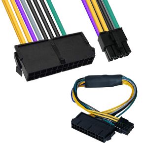 24 Pin to 8 Pin ATX, PSU Power Supply Adapter Cable for DELL Optiplex Motherboards 3020 7020 9020 30cm 12-inch 18AWG