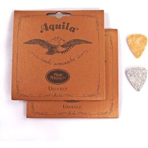 2-Pack Aquila New Nylgut 7U Concert Ukulele Strings 23 inch Regular High G with 2 Free Felt Picks in Kuwait