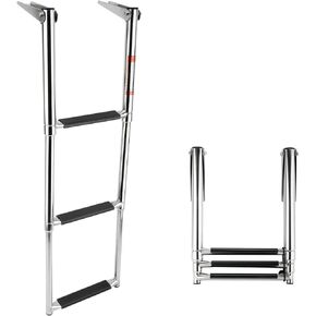 Amarine Made Boat Ladder, 3 Step Stainless Steel Telescoping Boat Ladder Swim Step