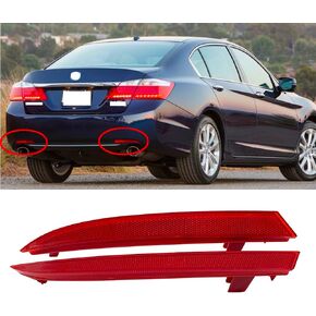 For 2013-2015 Honda Accord Sedan Rear Mounted Bumper Reflector Left & Right Pair Set Red Marker Lights Lens Trim 33505T2AA01 33555T2AA01