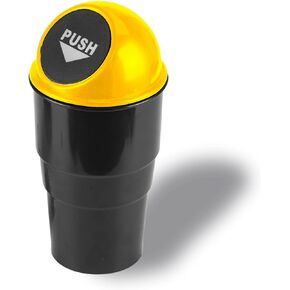 JUSTTOP Mini Car Trash Can, Small Automatic Portable Trash Can with Lid, for Car Home Office (Black)