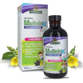 Nature's Answer Mullein-X Kids Cough Syrup 4 Ounce | Soothes Coughs & Clears Mucus | Respiratory Support | Non GMO Gluten Free | Natural Honey Flavor