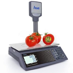 Digital Price Computing Scale NTEP Certified Legal for Trade 60lbs 0.02lb Commercial Retail Scales w/LCD Dual Screen Displays for Food, Meat, Deli, Fruit Market Dry Cell Battery Powered