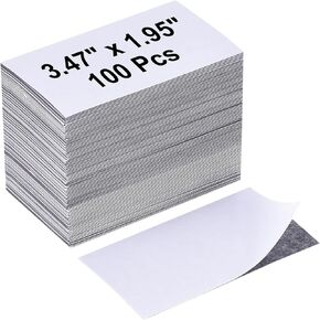 PATIKIL Business Card Magnets 100pcs 3.5 x 2" Self Adhesive Magnetic Sheet for Business Name Card Photo Wall