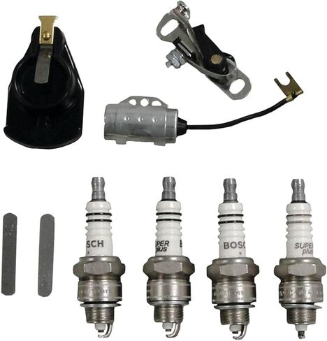 طقم إشعال كامل للجرار 1100-5107 (Inc. Points Cond Rotor Plug) متوافق مع/بديل لسيارة Ford Holland - 309787، أسود in Saudi Arabia