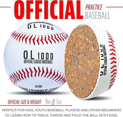 Franklin Sports Official Size Baseballs - 9" Baseballs - OL1000 Baseballs - Great for Practice + Training - Official Size + Weight - 1 Pack or 6 Pack in Saudi Arabia