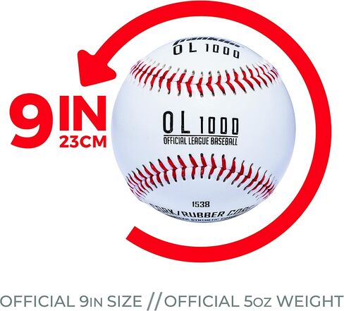 Franklin Sports Official Size Baseballs - 9" Baseballs - OL1000 Baseballs - Great for Practice + Training - Official Size + Weight - 1 Pack or 6 Pack in Saudi Arabia